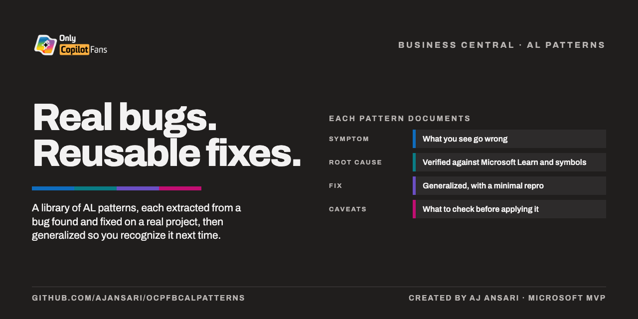 Business Central AL Patterns banner