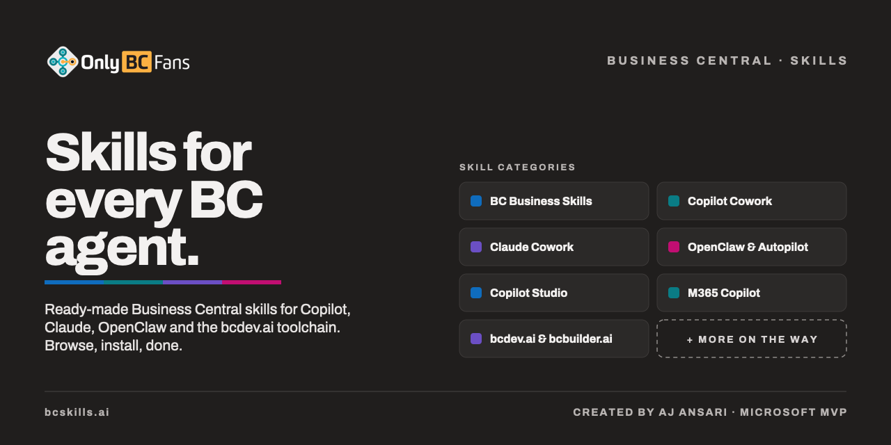 OnlyBCFans Business Central Skills Library banner
